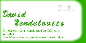 david mendelovits business card